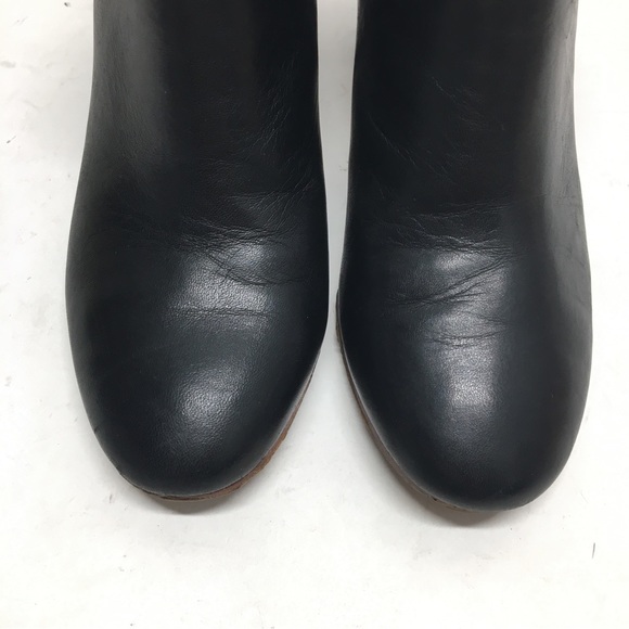 Loeffler Randall Ana-Va Block Heels Side Zip Leather Ankle Boots Black Size 6.5 - Picture 8 of 17